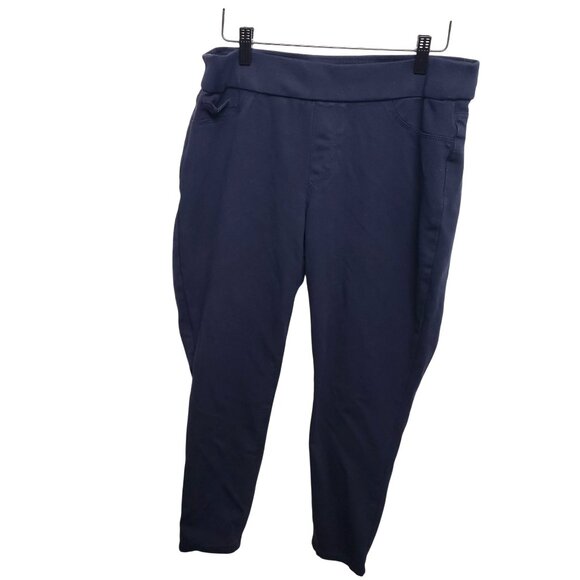 Nine West Skinny Strech Career Pant Blue Pockets Size Large - Picture 1 of 5